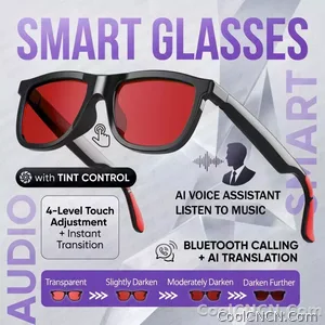 CoolWiz Smart Glasses — Touch Control, Electrochromic AI, Male/Female Options, AI Voice (ChatGPT), Supports 164+ Languages for Video Calls and Translation, Waterproof, Suitable for Outdoor Sports and Daily Use - view 10