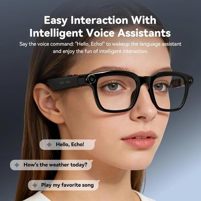 CoolWiz Smart Sports Glasses for Men – New Business Model, 8MP Camera, Anti-Shake, 100+ Language Translations via ChatGPT AI Assistant, POV Video Glasses, AI Glasses for Outdoor Sports and Daily Use - gallery