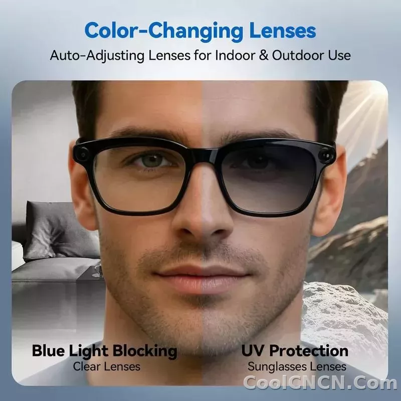 CoolWiz Smart Sports Glasses for Men – New Business Model, 8MP Camera, Anti-Shake, 100+ Language Translations via ChatGPT AI Assistant, POV Video Glasses, AI Glasses for Outdoor Sports and Daily Use - detail