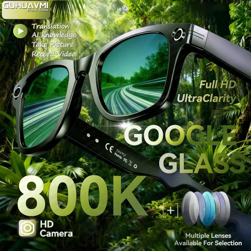 New CoolWiz Smart Glasses (4K Ultra HD) for learning and travel, featuring an 8MP AI camera that captures photos and records video, supports AI transmission and calls—ideal for outdoor sports and everyday use.