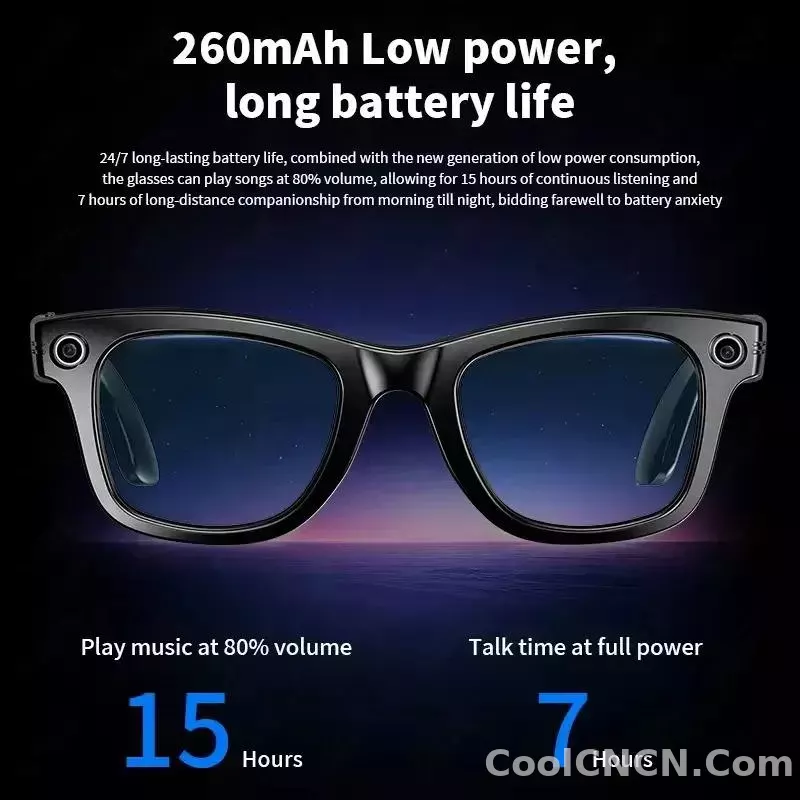New CoolWiz Smart Glasses (4K Ultra HD) for learning and travel, featuring an 8MP AI camera that captures photos and records video, supports AI transmission and calls—ideal for outdoor sports and everyday use. - detail
