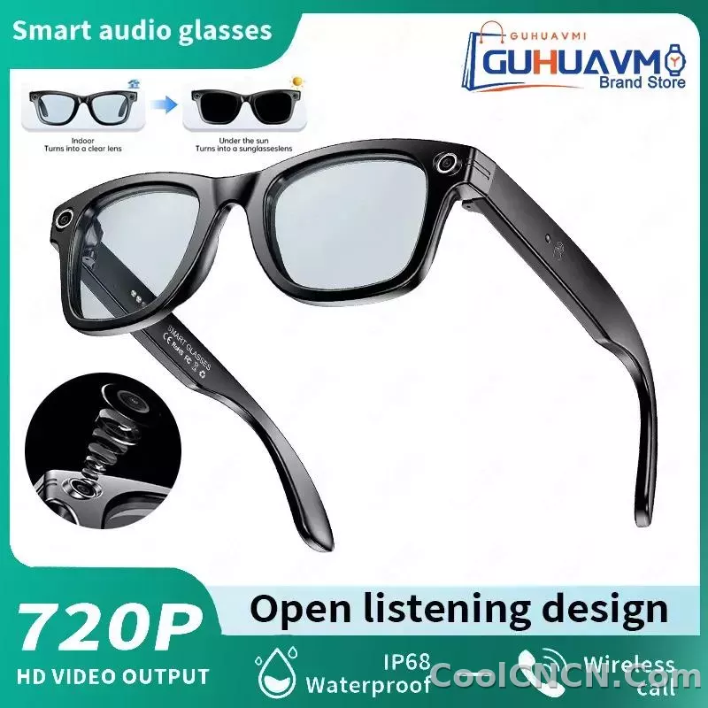 New CoolWiz Smart Glasses (4K Ultra HD) for learning and travel, featuring an 8MP AI camera that captures photos and records video, supports AI transmission and calls—ideal for outdoor sports and everyday use. - detail