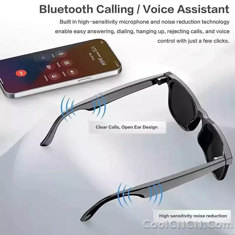 CoolWiz New4K Ultra HD AI Glasses for Men, Chat Function, IP65 Waterproof, AI Voice Assistant, 800W Camera, Bluetooth Calling Smart Glasses for Outdoor Sports and Daily Use
