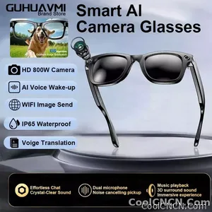 CoolWiz New4K Ultra HD AI Glasses for Men, Chat Function, IP65 Waterproof, AI Voice Assistant, 800W Camera, Bluetooth Calling Smart Glasses for Outdoor Sports and Daily Use - view 8