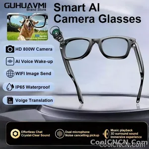 CoolWiz smart glasses with a 1080P video camera, black sunglasses, Bluetooth call translation, music playback, recording, men’s photochromic glasses for outdoor sports and everyday use - view 9