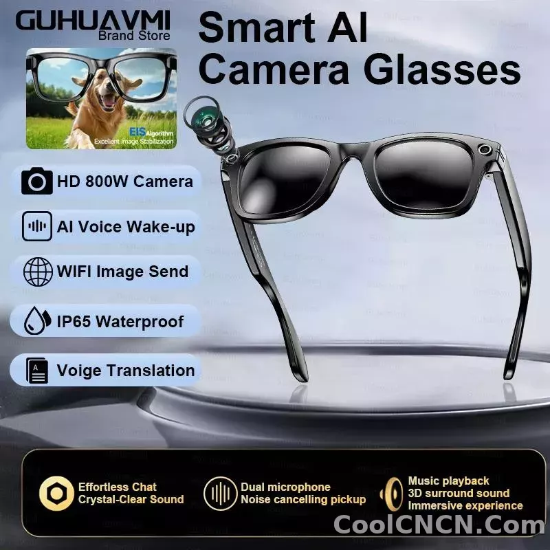 CoolWiz Camera HD Pixel 800W New 32GB Smart Glasses for Women — Photo Capture & Video Recording, AI Translation, Waterproof AI Glasses for Men, suitable for outdoor sports and daily use - detail