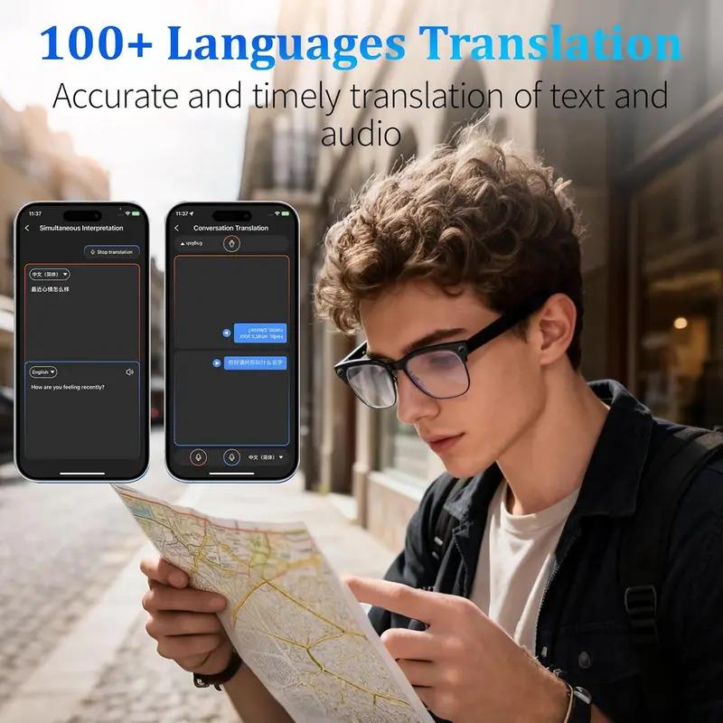 CoolWiz AI Smart Glasses 4K HD with Color Change, 8MP Camera, 1080p Video, AI Music Player, AI Calls, AI Sports Glasses for Men, for Outdoor Sports and Everyday Use - gallery