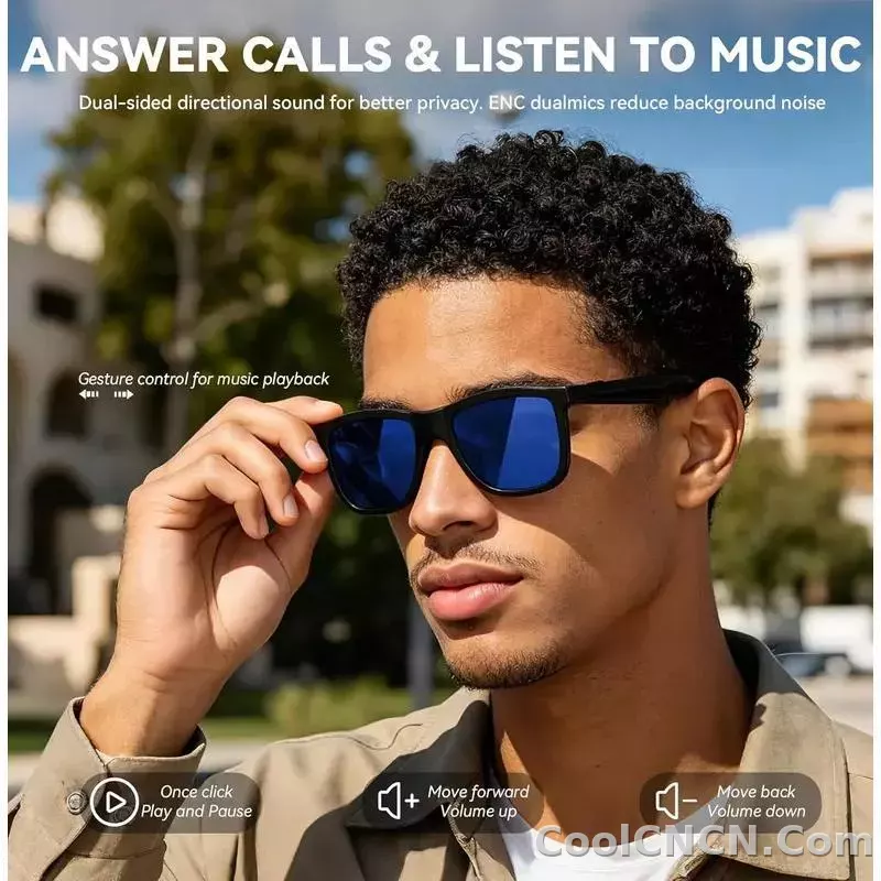 CoolWiz Cermin Mata Pintar Audio Lensa Elektrochromic Sentuhan 4 Kelajuan Baharu 164+Terjemahan Bahasa Panggilan Bluetooth Cermin Mata Hitam Muzik ChatGPT Untuk Sukan Luar dan Penggunaan Harian - detail