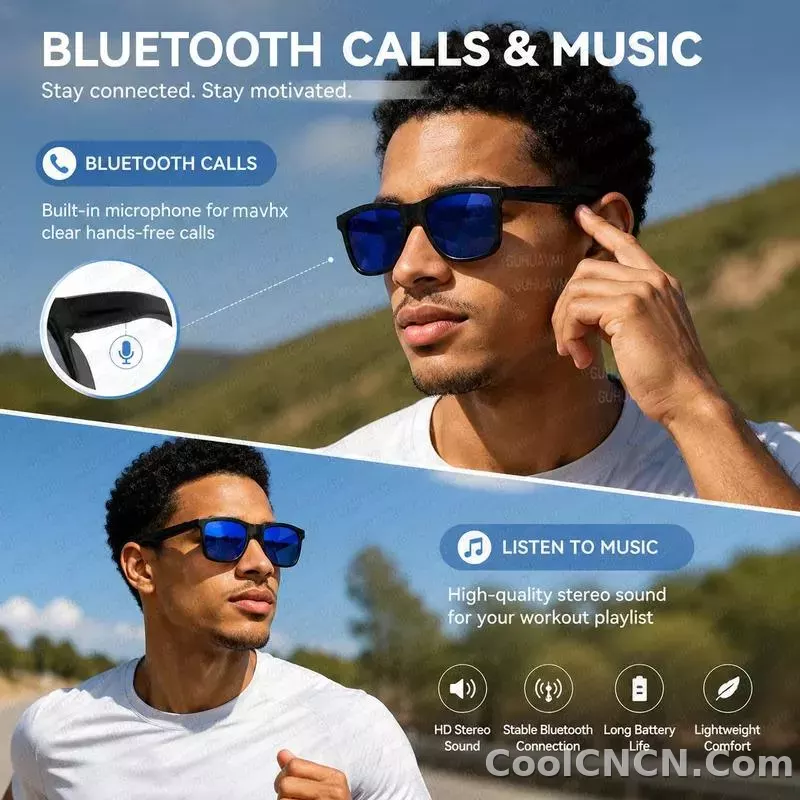 CoolWiz Cermin Mata Pintar Bluetooth 4 Tahap Elektrochromic AI Baharu ChatGPT 164+Terjemahan Bahasa Muzik Panggilan Bebas Tangan Cermin Mata Hitam Untuk Sukan Luar Penggunaan Harian - detail