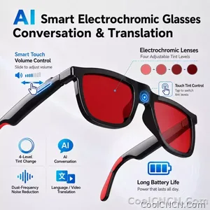 CoolWiz Cermin Mata Pintar Bluetooth 4 Tahap Elektrochromic AI Baharu ChatGPT 164+Terjemahan Bahasa Muzik Panggilan Bebas Tangan Cermin Mata Hitam Untuk Sukan Luar Penggunaan Harian - view 10