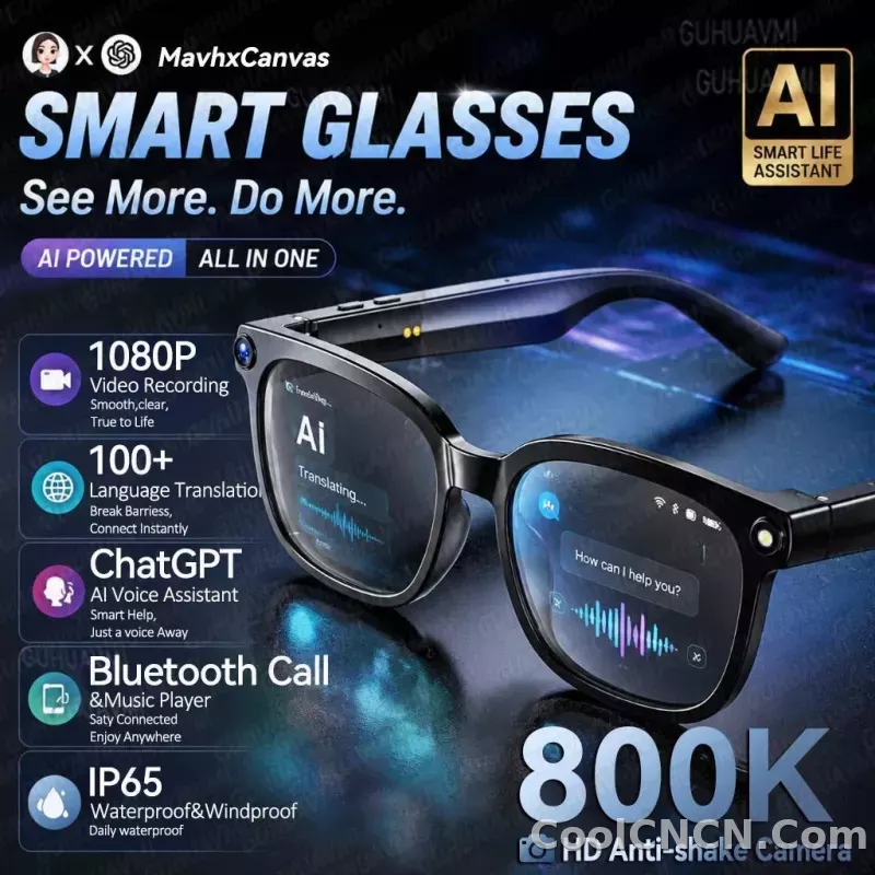 2026 New POV 800W Pixel 4K HD Trave Business Smart Glasses Men&Women 100+Language Translation 1080P Video Chatgpt Sunglasses IOS