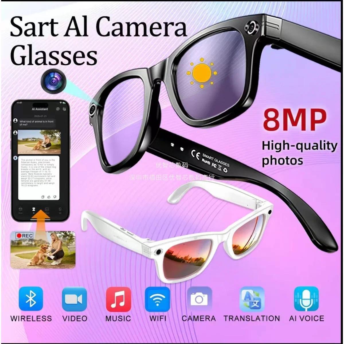 New Upgrade Smart Glasees With Camera Video Recording Languages Bluetooth Call Translation Voice Sunglasses - gallery