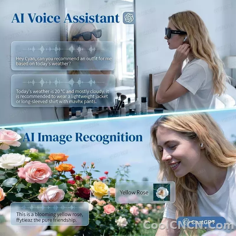 2026New 8MP 4K HD Camera AI Glasses Men 3600mAh Power Bank 32G Memory 160+ Translation Glasses Waterproof Smart Sunglasses Women - detail