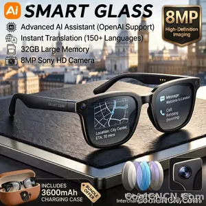 2026New 8MP 4K HD Camera AI Glasses Men 3600mAh Power Bank 32G Memory 160+ Translation Glasses Waterproof Smart Sunglasses Women - view 1