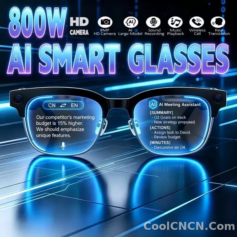 2026New AI Smart Glasses 120+Language Translation 800W Pixel Camera Video Music Player Call Business 8K Color Change Glasses Men
