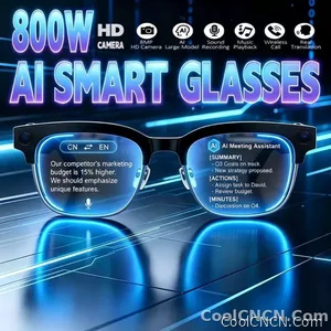 2026New AI Smart Glasses 120+Language Translation 800W Pixel Camera Video Music Player Call Business 8K Color Change Glasses Men - view 1
