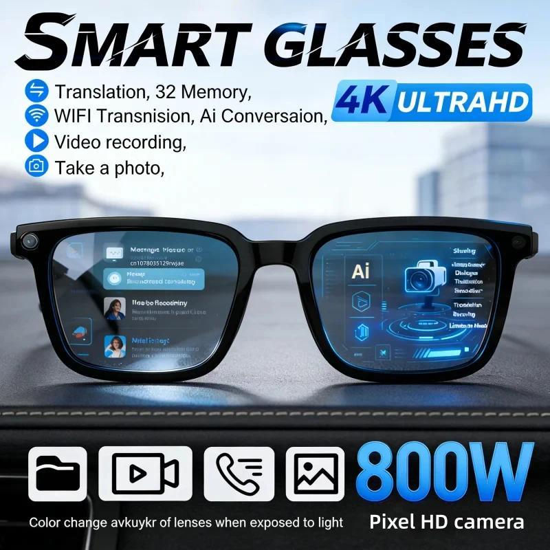 New 2026 Intelligent AI glasses shoot glasses take pictures and read pictures and record real-time translation of call music - gallery