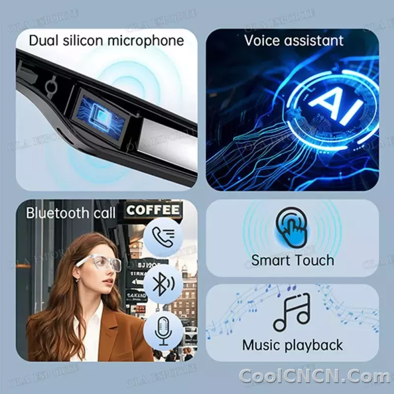 2026 New AI Smart Glasses Sunscreen Sunglasses Bluetooth Calling Music Player Camera Control UV Protection Glasses For Men Women - detail