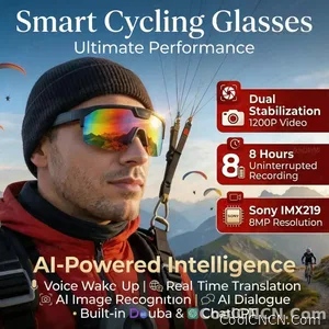2026 New AI Smart Sports Glasses with 1200P Camera 4k Anti-Shake AI Voice Translator Bluetooth Call Dual Mic Audio Sunglasses - view 1
