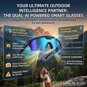 2026 New AI Smart Sports Glasses with 1200P Camera 4k Anti-Shake AI Voice Translator Bluetooth Call Dual Mic Audio Sunglasses - view 3