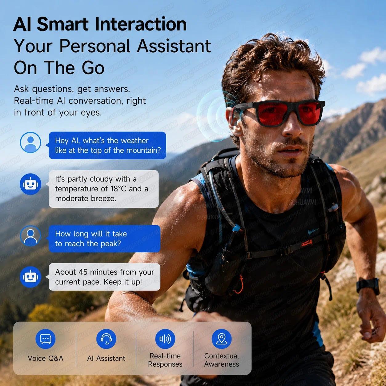 New Smart Audio Sunglasses 2026 Bluetooth Call AI Translation Touch Color Change Sliding Volume Control Dual Mic ENC Waterproof - gallery