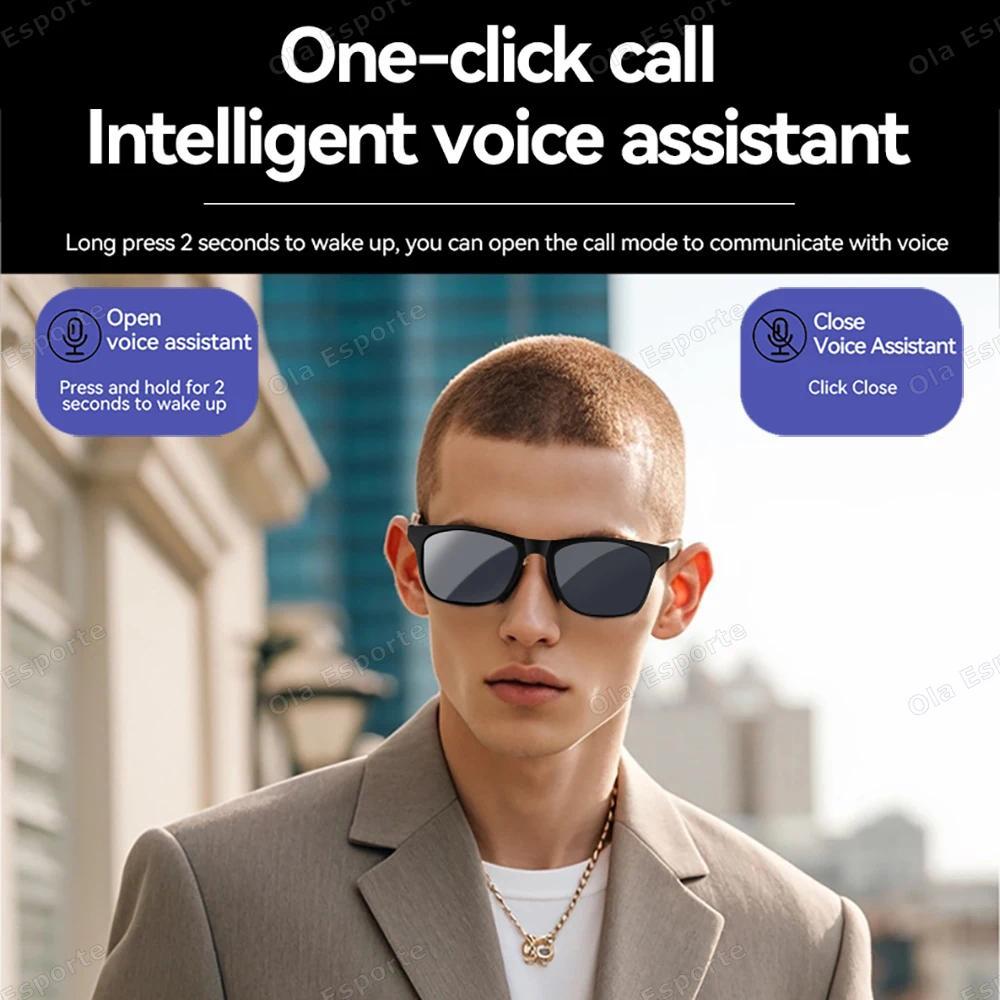 2026 Smart Glasses AI Voice Intelligent Bluetooth Call Music Playback Glasses Touch Headset UV Protection Sunglasses Man Women - gallery
