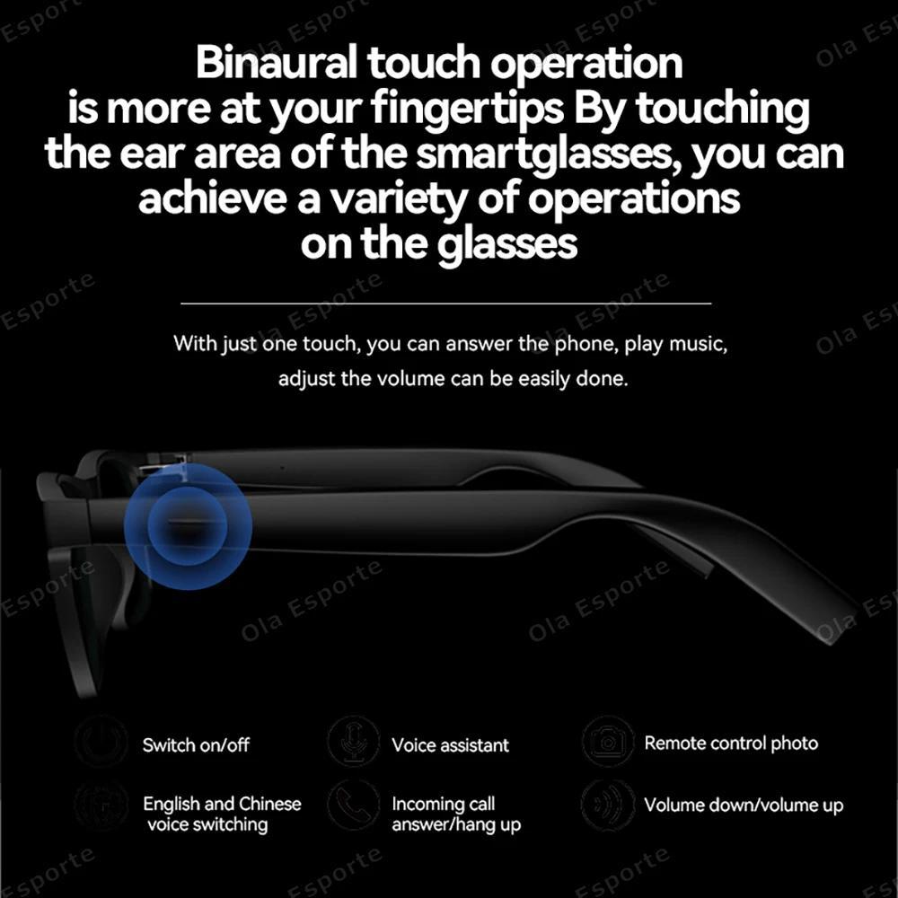 2026 Smart Glasses AI Voice Intelligent Bluetooth Call Music Playback Glasses Touch Headset UV Protection Sunglasses Man Women - gallery