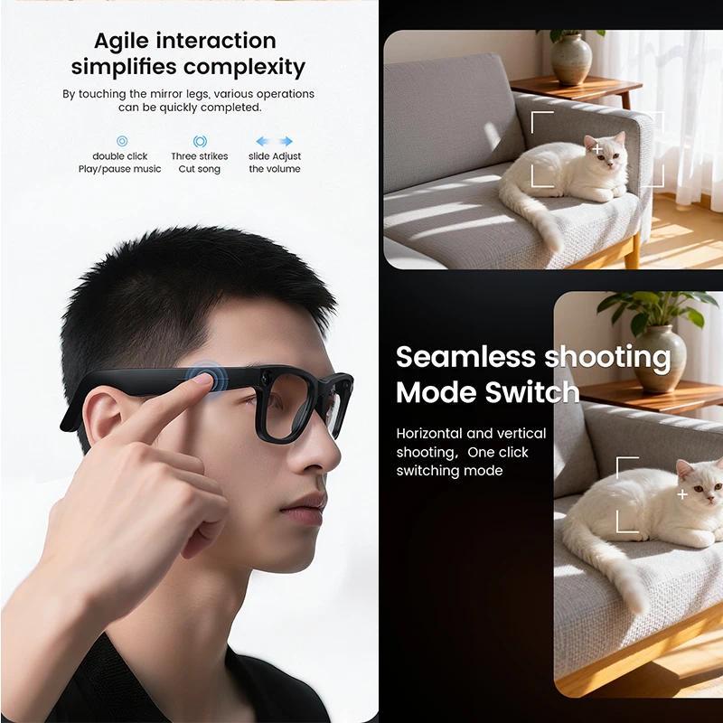 2026 New AI SmartGlasses 800W Camera Touch-sensitive AI Translation 320mah AI Photo Recognition 32 GB Storage Smart Sunglasses - gallery