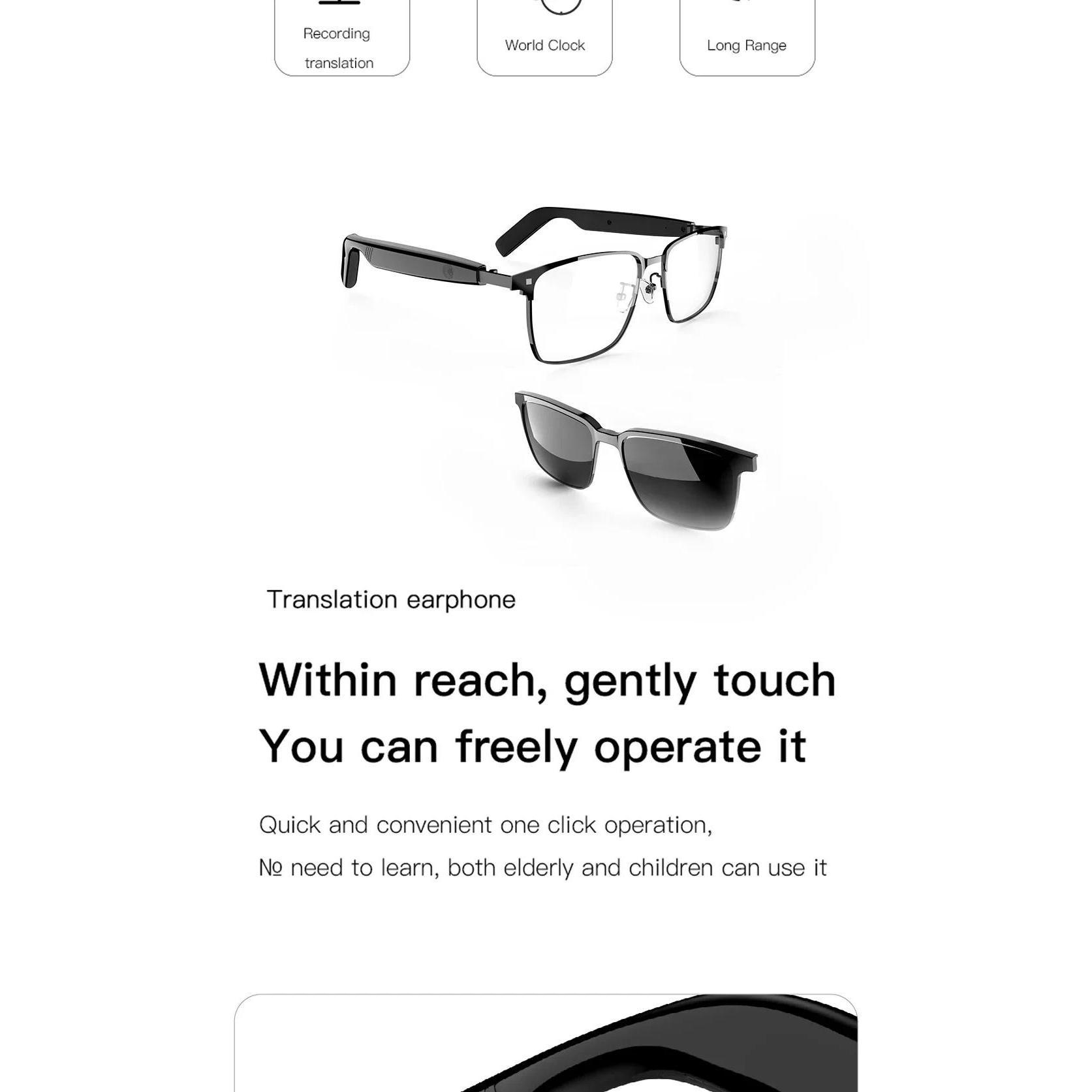 Smart Glasses SG20 Pro AI Intelligent Driver Sunglasses Touch Earphone with 144 Languages Online Translation for Men Women - gallery