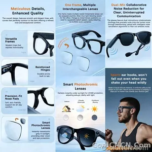 2026 AI Smart Glasses M02 Ultra 1080P HD Camera ChatGPT 3600mAh Charging 800W Camera 32GB Translation Music POV Video Sunglasse - view 7