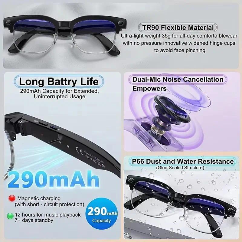 AI Real Time Translation Smart Glasses 1080P Camera Video Recorder Dual Mic Noise Canceling Bluetooth 3D Audio Sunglass 32G 2026 - gallery