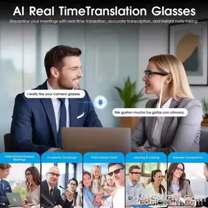 AI Real Time Translation Smart Glasses 1080P Camera Video Recorder Dual Mic Noise Canceling Bluetooth 3D Audio Sunglass 32G 2026 - view 4