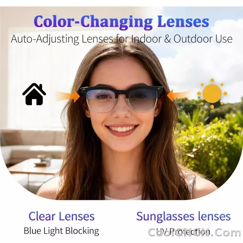 New Upgrade 800W Pixel Smart Glasses With Camera Video Recording AI Photo Recognition Call Language Translation Voice Sunglasses - detail