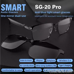 SG-20 Pro TWS 2-in-1 Smart Bluetooth Glasses - Convertible Sunglasses & Clear Lenses, Wireless Audio, Touch Control - view 3