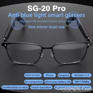 SG-20 Pro TWS 2-in-1 Smart Bluetooth Glasses - Convertible Sunglasses & Clear Lenses, Wireless Audio, Touch Control - view 6