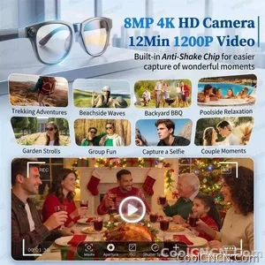 2026 New 3600mAh Battery AI Glasses Men 800W 4k Camera 32G Memory Photos&Video 160+Translation ChatGPT Music Smart Glasses Women - view 7