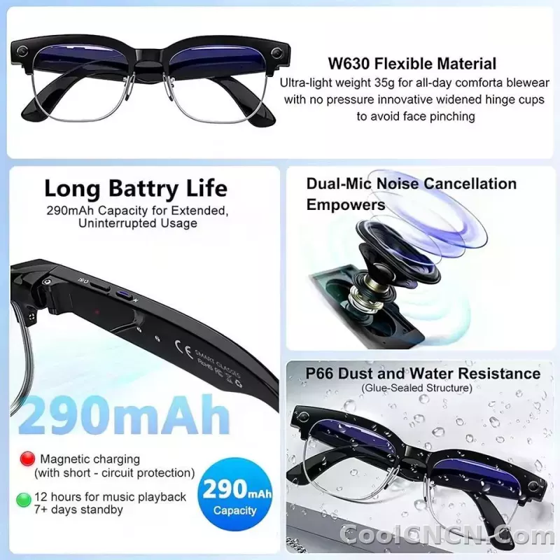 2026 New 800W Pixel Camera Smart AI Glasses Anti-shake Video Record ChatGP WIFI Translation Call Waterproof 32GB Sunglasses Men - detail