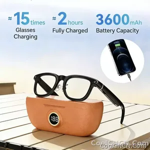 AI Smart Audio image Glasses, 3600mAh Charging Case, Hands-Free Call, Open-Ear Headphones, for Driving, Running, Daily Use - view 1