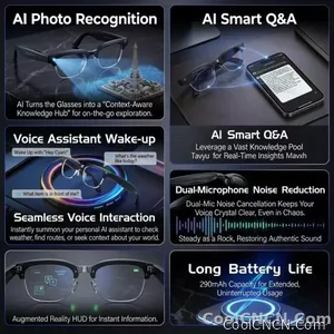 4K 800W HD Camera AI Smart Glasses 2026 ChatGPT Record Video Languages Translation Music Player Sunglasses Glasses With Camera - view 7