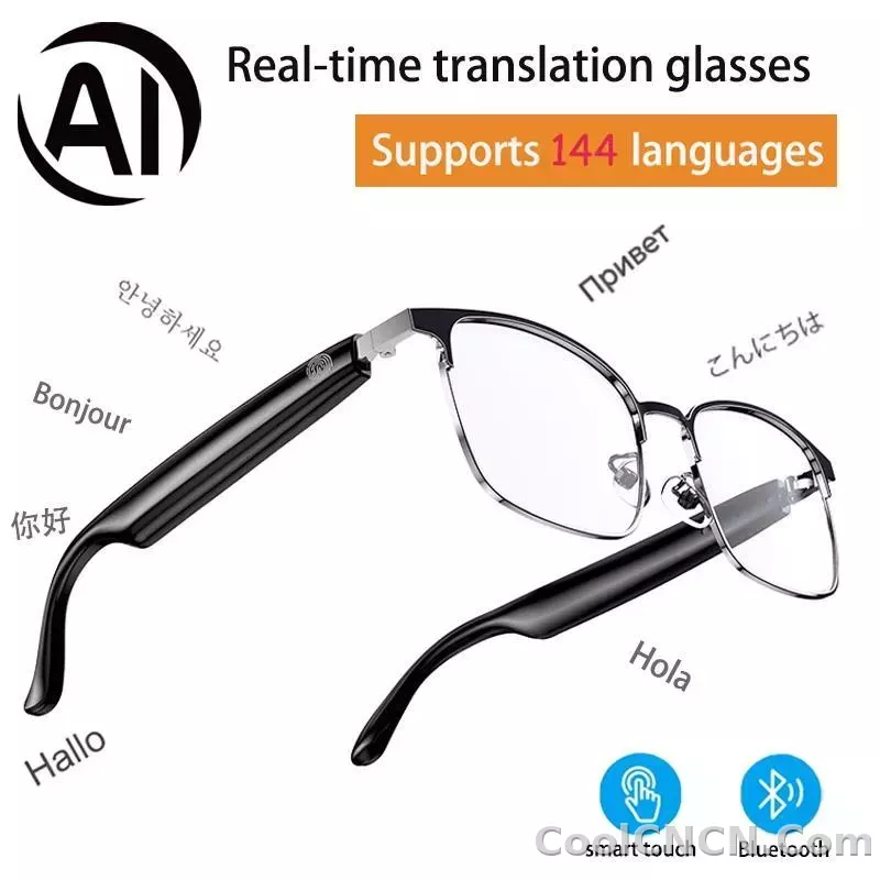 AI Glasses For Men languages Real Time Translation Wireless Bluetooth Touch Call Meeting Sports Music Smart Glasses