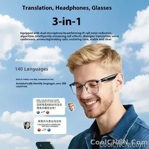 AI Glasses For Men languages Real Time Translation Wireless Bluetooth Touch Call Meeting Sports Music Smart Glasses - view 4