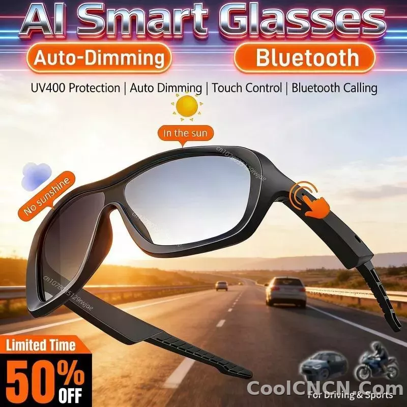 AI Smart Glasses Voice Translation Audio Sunglasses Outdoor UV Protection Ski Goggles Listen to Music Make Calls 2026 New