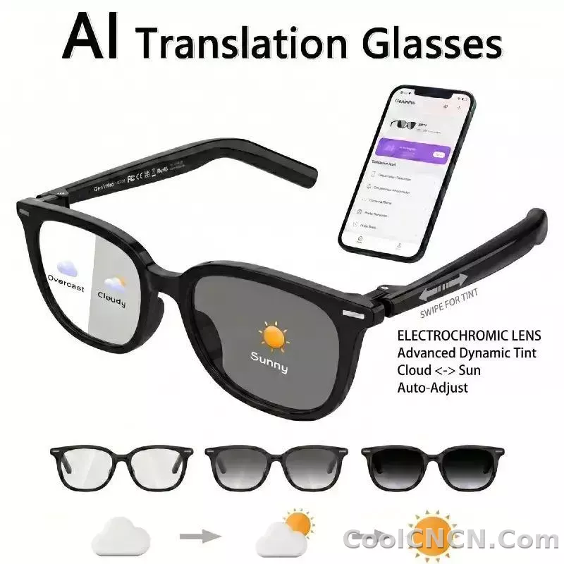 2026 New AI Smart Glasses,AI ChatGPT and Gemini-2.5 with 164 Translations Supported,Bluetooth Glasses for Men Women,Music Playback & Hands-Free Calling,Photochromic Lens,IP67 Waterproof