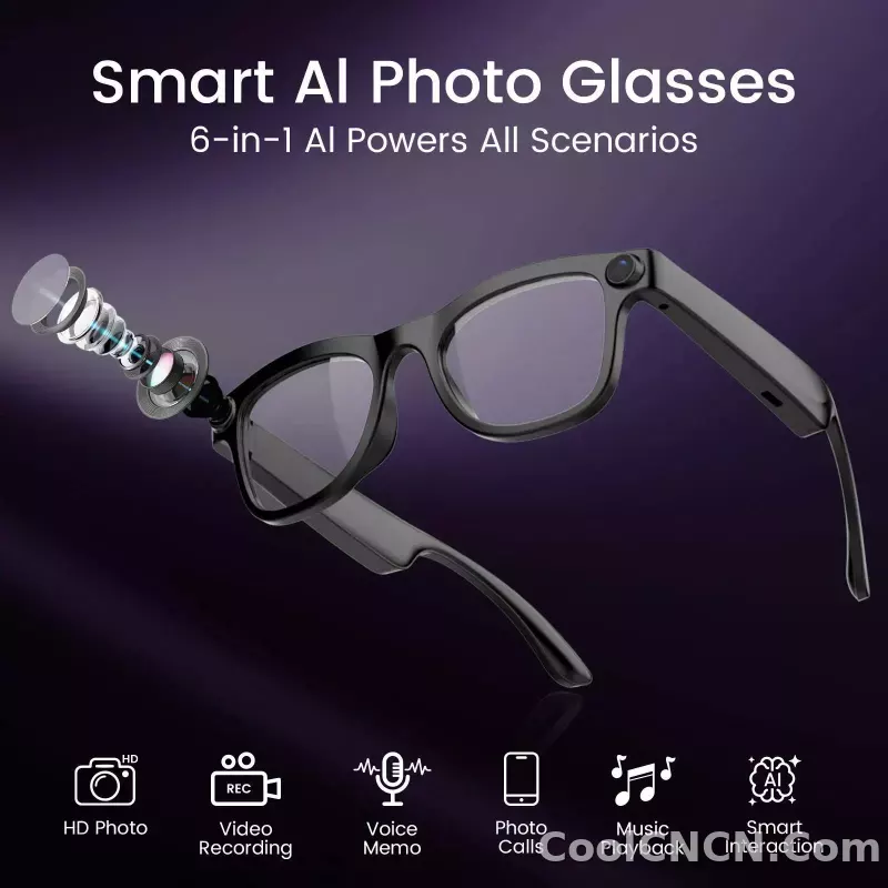 AI smart glasses with 200W pixels, equipped with a camera and video glasses