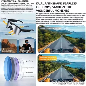 2026 Smart Cycling Glasses Sun Protection Listening to Music Taking Photo and Video AI Translation Voice Assistant Smart Glasses - view 5