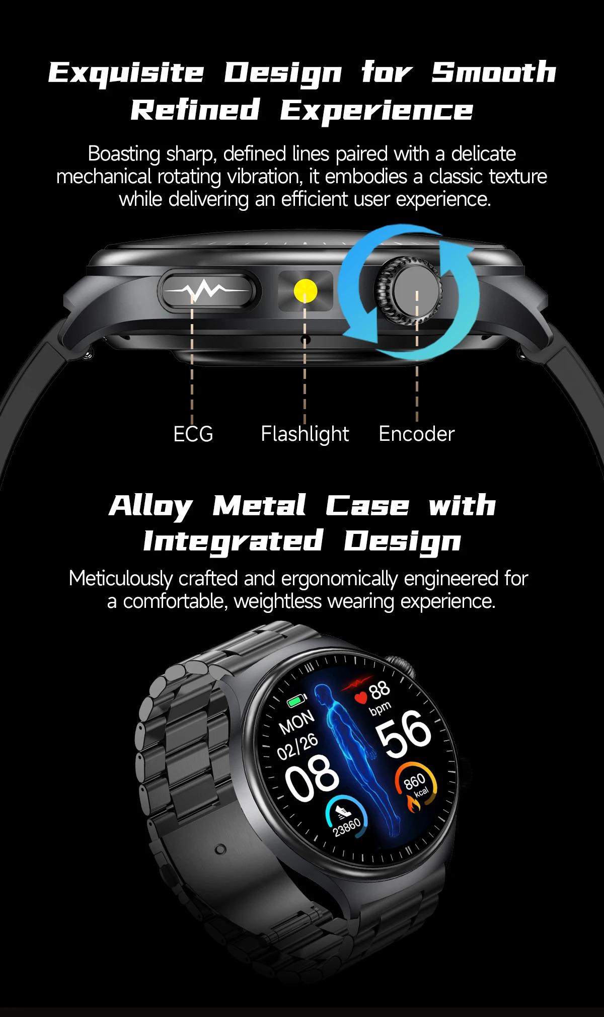 CoolWiz New Healthcare-Grade Smartwatch — Health Monitoring (Uric Acid, Lipids), ECG + PPG, Temperature, BMI, Bluetooth Calls, iOS Health smartwatch for outdoor sports and everyday use - gallery