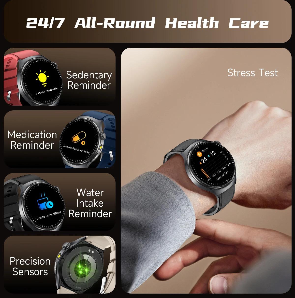 CoolWiz New Healthcare-Grade Smartwatch — Health Monitoring (Uric Acid, Lipids), ECG + PPG, Temperature, BMI, Bluetooth Calls, iOS Health smartwatch for outdoor sports and everyday use - gallery