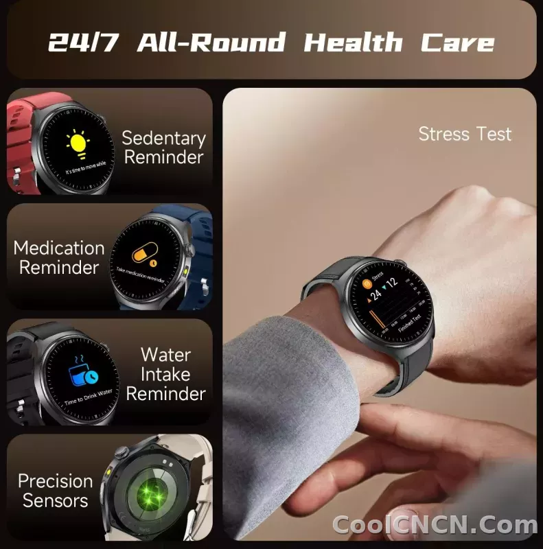 CoolWiz New Healthcare-Grade Smartwatch — Health Monitoring (Uric Acid, Lipids), ECG + PPG, Temperature, BMI, Bluetooth Calls, iOS Health smartwatch for outdoor sports and everyday use - detail