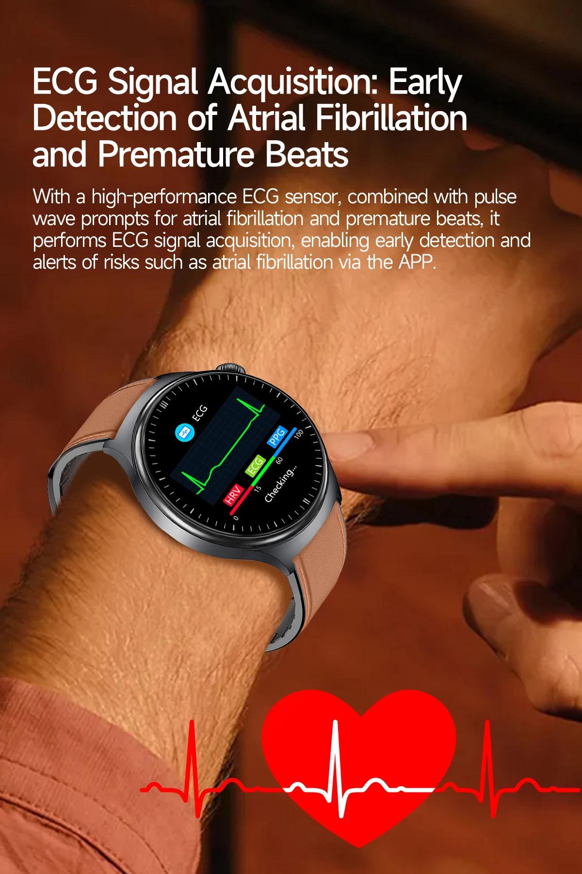 CoolWiz New Healthcare-Grade Smartwatch — Health Monitoring (Uric Acid, Lipids), ECG + PPG, Temperature, BMI, Bluetooth Calls, iOS Health smartwatch for outdoor sports and everyday use - gallery