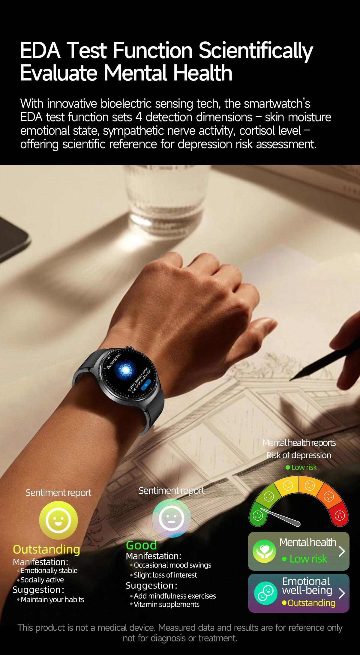 CoolWiz New Healthcare-Grade Smartwatch — Health Monitoring (Uric Acid, Lipids), ECG + PPG, Temperature, BMI, Bluetooth Calls, iOS Health smartwatch for outdoor sports and everyday use - gallery